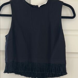 A.L.C. Black Fringe Hem Women's Top sz6